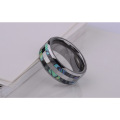 New Rotating GearTungsten Ring, Mother Laser Engraving Pearl Inlay Tungsten Ring